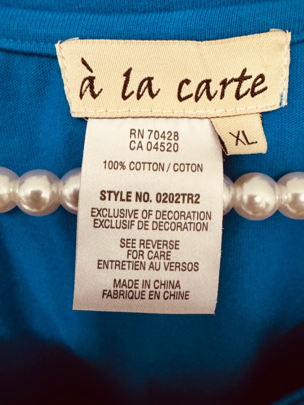 A la Carte Silver Embellished Trim Short Sleeve Tee in Royal Blue - Picture 5 of 9